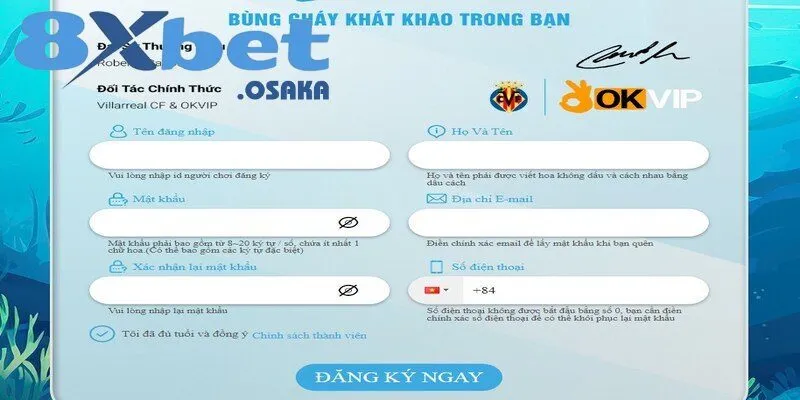 Chinh Phục Game Bắn Cá 2D Đổi Thưởng Tại 8Xbet 4 Form đăng ký chơi bắn cá 2D tại 8Xbet